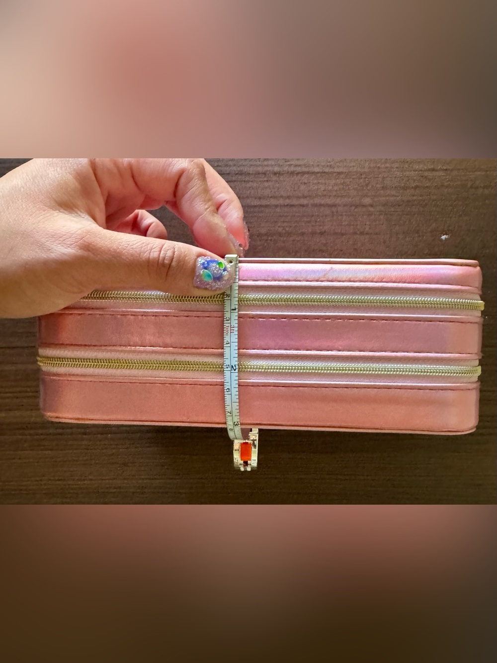 Target Pink Metallic Double-Zip Travel Jewelry Case